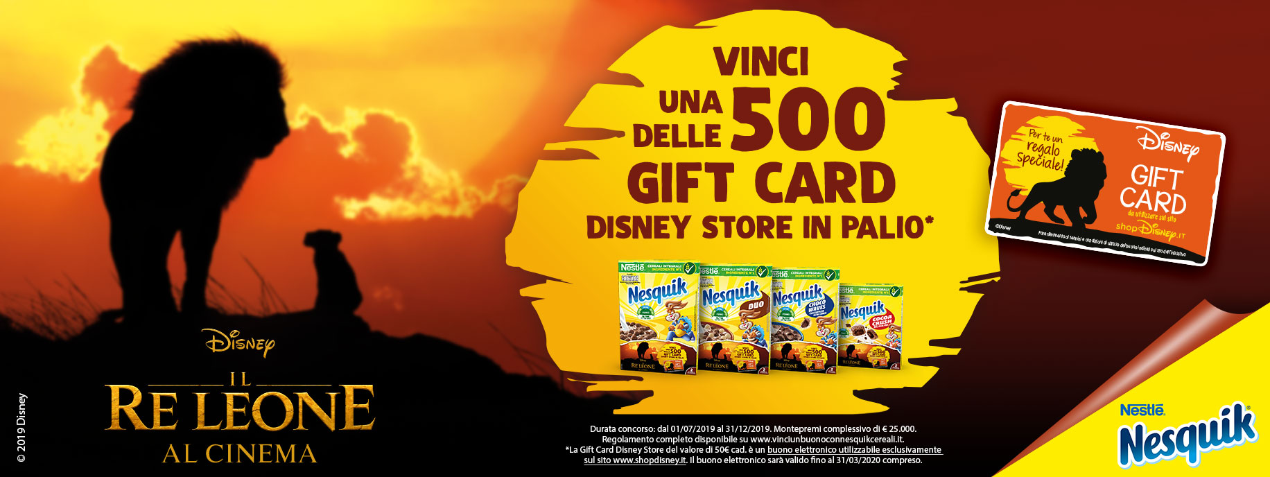 Concorso Cereali Nesquik per vincere una Gift Card Disney