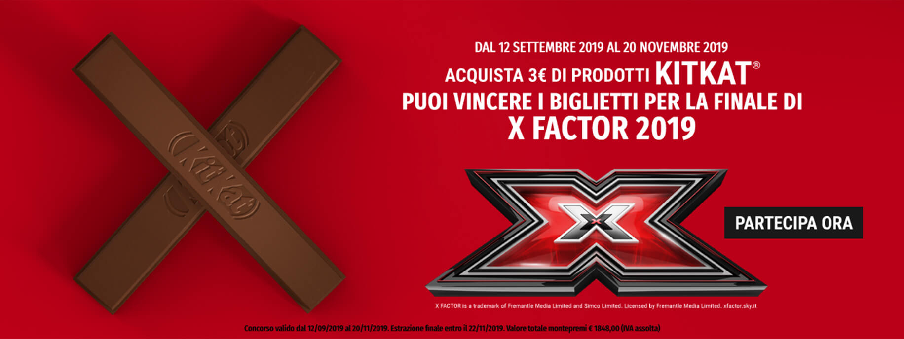 concorso acquista 3€ di kit kat e puoi vincere i biglietti per la finale di X factor 2019