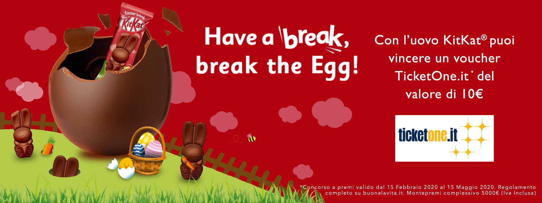 Have a break, break the Egg! - Vinci un voucher TicketOne.it con KitKat! 