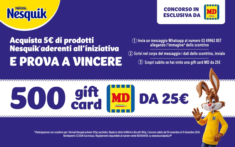 Gioca con Nesquik e vinci ogni giorno una Gift Card 25€ MD 