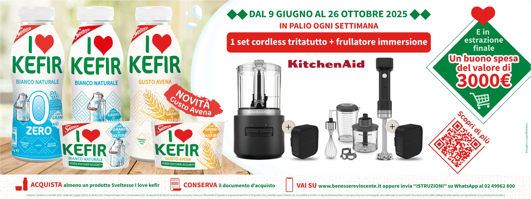 Partecipa al concorso Sveltesse I Love Kefir e prova a vincere fantastici premi Banner concorso Sveltesse I Love Kefir