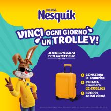 Gioca con Nesquik e vinci ogni giorno un trolley American Tourister
