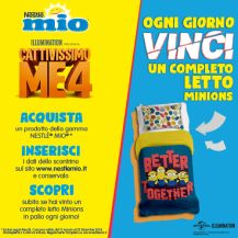 Acquista Nestlé Mio e vinci! Ogni giorno puoi vincere un completo letto Minions.