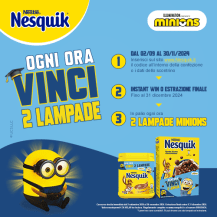 Vinci ogni ora due lampade Minions con Nesquik e Cereali