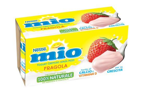 Confezione 2x125g di Mio Yogurt Cremoso alla fragola 100% naturale