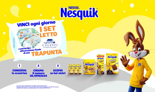 Gioca con Nesquik e vinci ogni giorno un set letto Caleffi