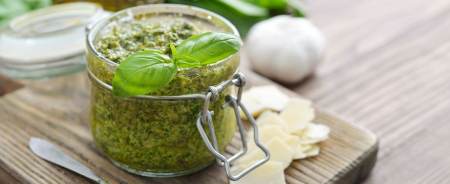 Scatola contenitore in latta per spaghetti Pesto